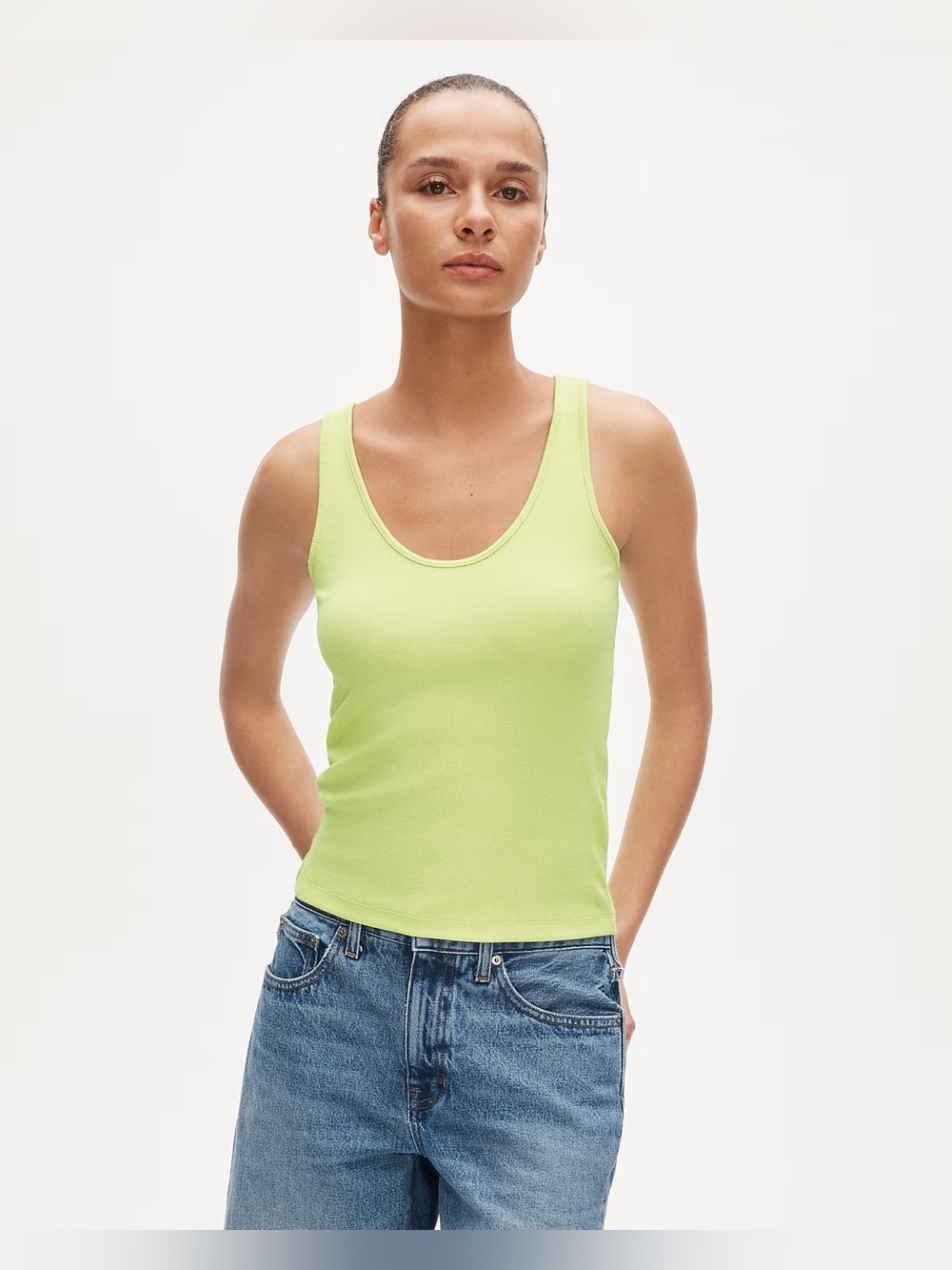 J.Crew Perfect rib V-neck tank top in melon zest